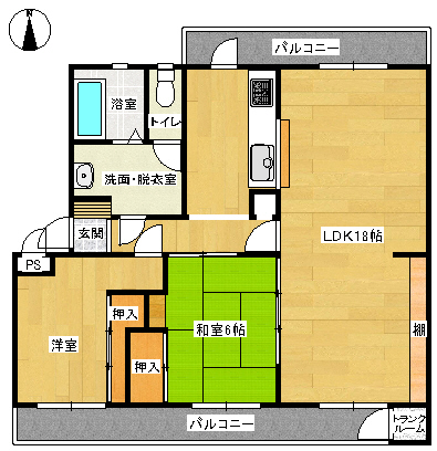 間取り図 | エメラルドマンション歯科大前