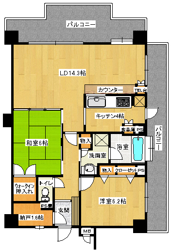 間取り図 | コスモ小戸公園ベイウィング