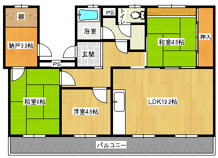 間取り図 | 四箇田団地48棟